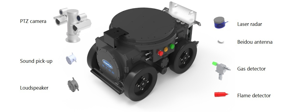 Plataforma robótica con ruedas a prueba de explosiones Plataforma robótica con ruedas a prueba de explosiones