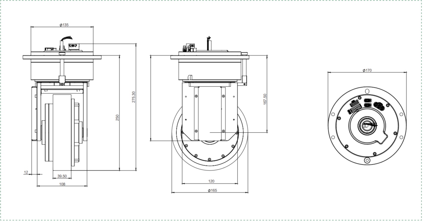 Desenho da roda motriz AGV Desenho da roda motriz AGV