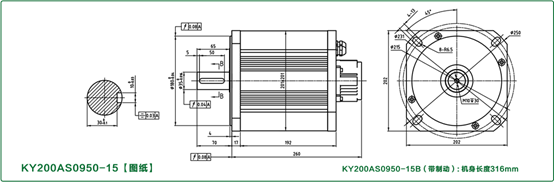 Desenho do produto do motor servo sem escova 96V 65A Desenho do produto do motor servo sem escova 96V 65A