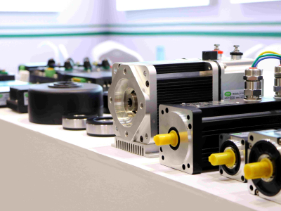 ¿Cuáles son los tres componentes principales dentro de un servomotor de CC?