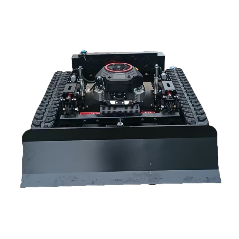 제설기가 장착된 원격 제어식 잔디 깎는 기계