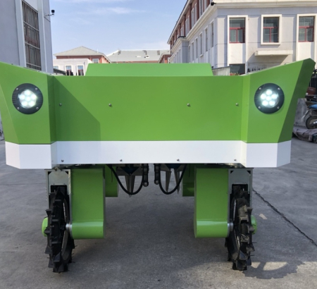 Application of Four-Wheel Four-Steering Row Spacing Adjustable Chassis in Seedling Transplanting Robots